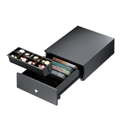 Compact Cash Drawer | Black | MINI & functional cash drawer for cash register